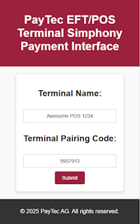 Input terminal name and pairing code on website
